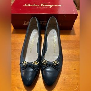 Salvatore Ferragamo women’s shoes.  Navy blue.  Size 8.